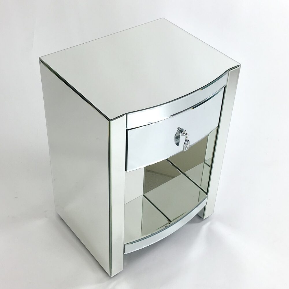Hot Curved Mirror Chest Of One Drawer-zoom-1