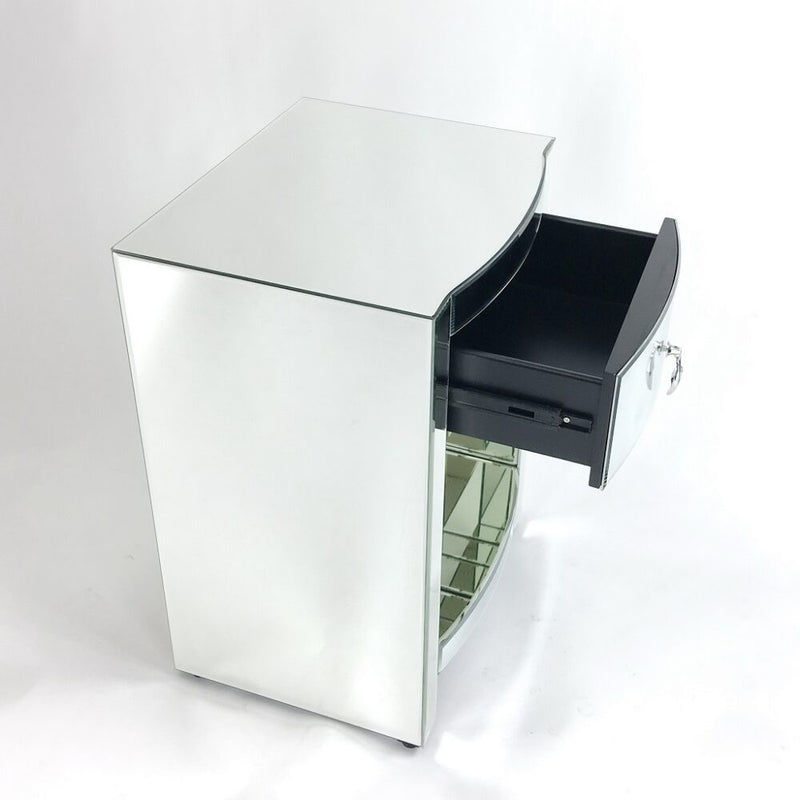Hot Curved Mirror Chest Of One Drawer-zoom-