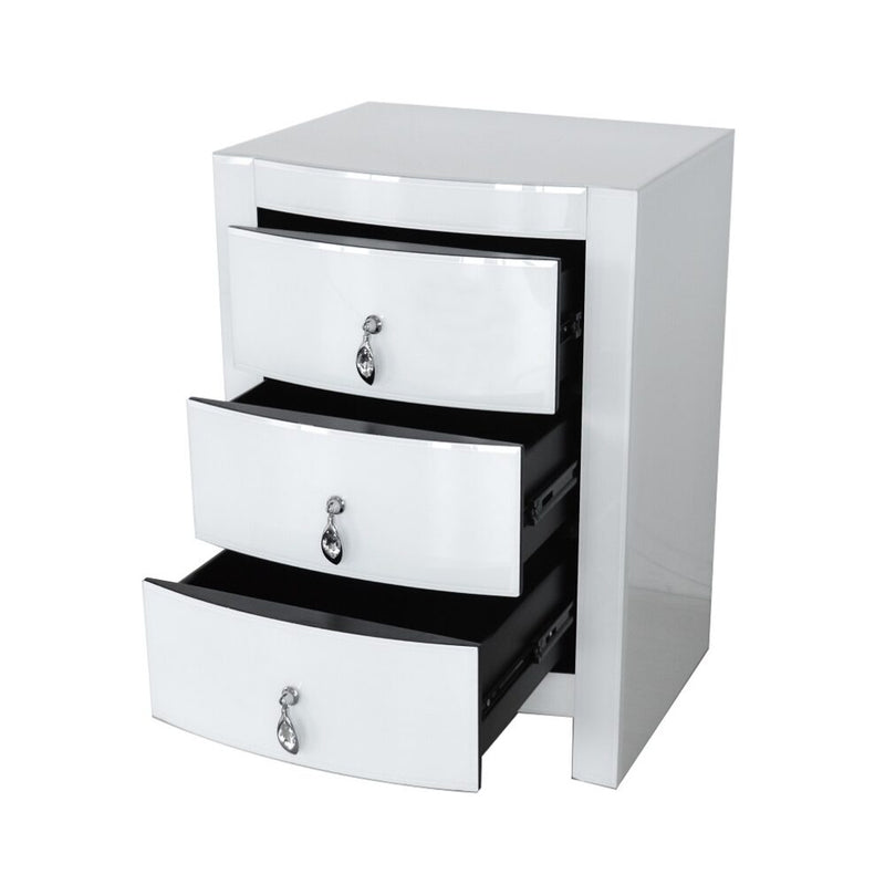 Hot Curved Glass Chest Of 3 Drawers-zoom-