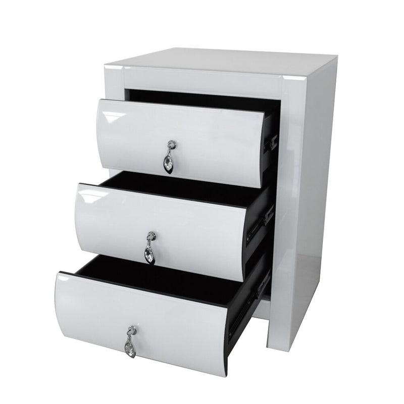 Hot Curved Glass Chest Of 3 Drawers-zoom-