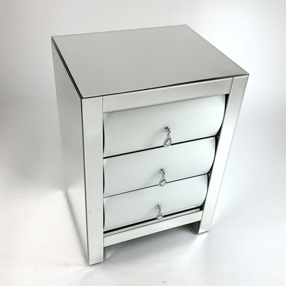 Hot Curved Glass Chest Of 3 Drawers-zoom-1