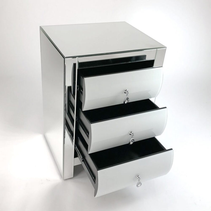 Hot Curved Glass Chest Of 3 Drawers-zoom-