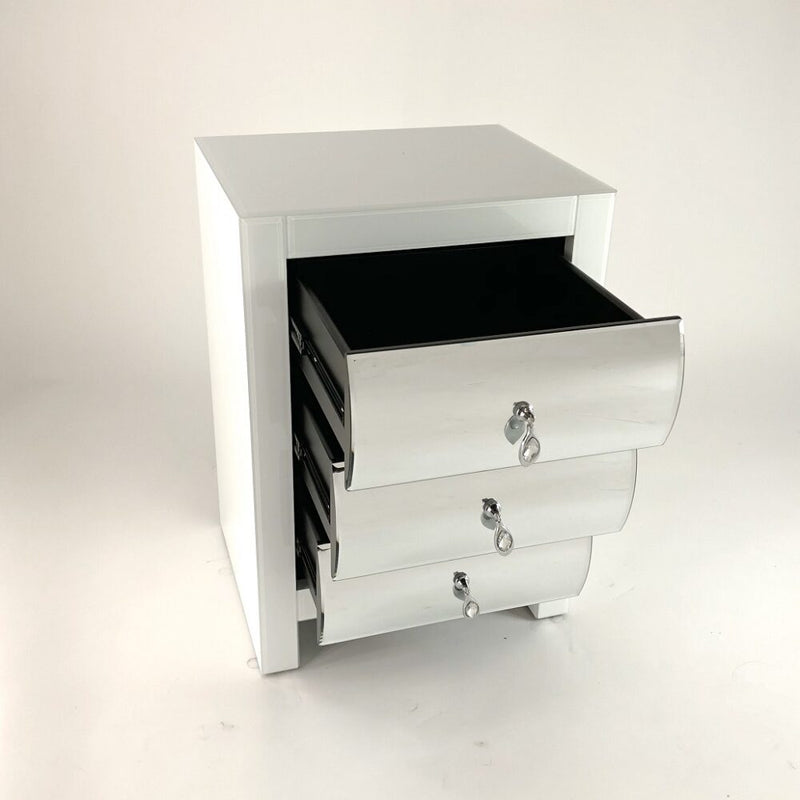 Hot Curved Glass Chest Of 3 Drawers-zoom-