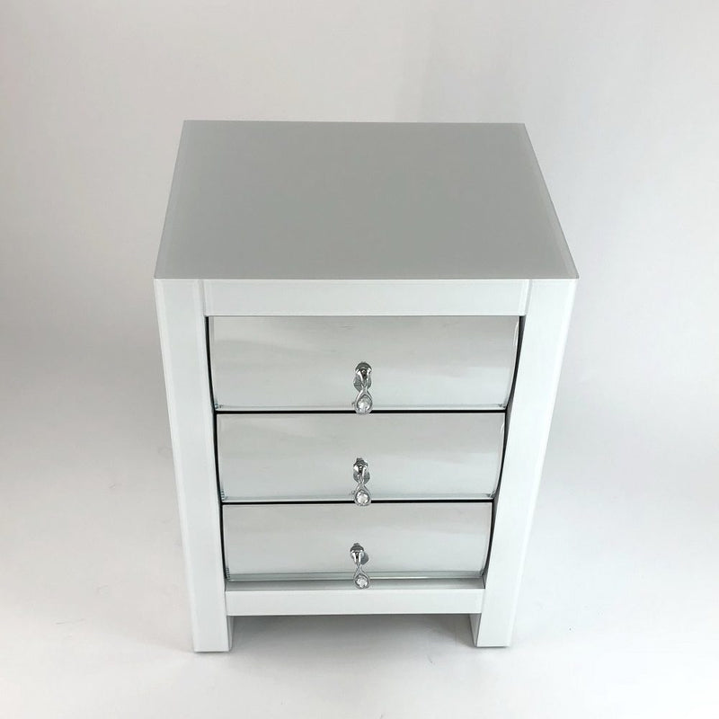 Hot Curved Glass Chest Of 3 Drawers-zoom-