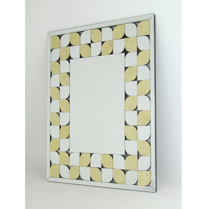 Beveled Rectangled Mirror Gold Leaf Design-zoom-