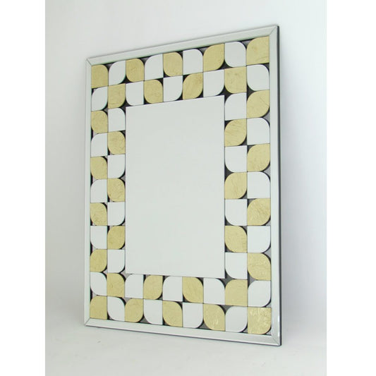 Beveled Rectangled Mirror Gold Leaf Design