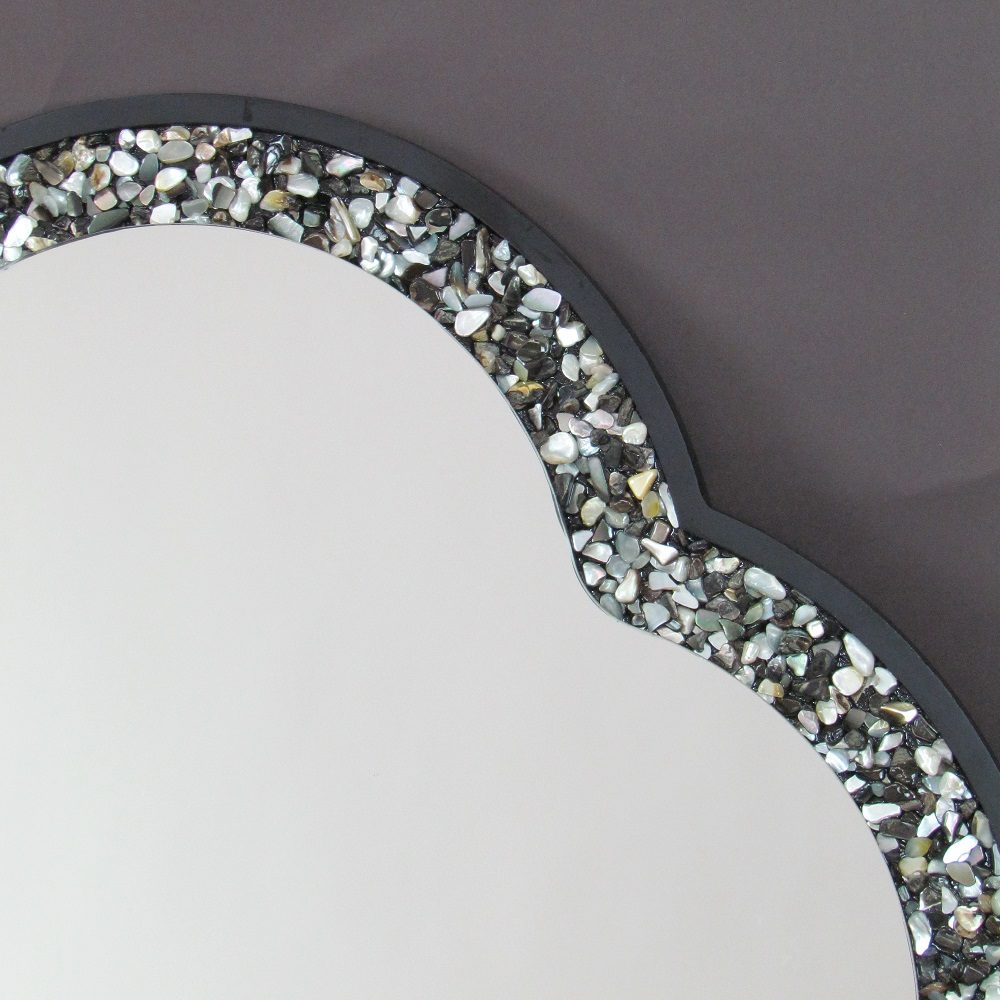 Pebble Shell Beveled Mirror