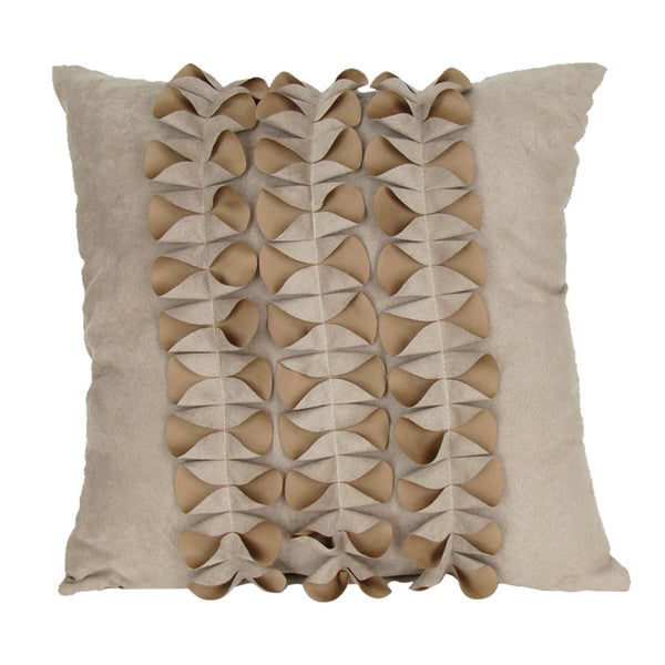 Beige Suede Circle Cutout Decorative Pillow 18X18