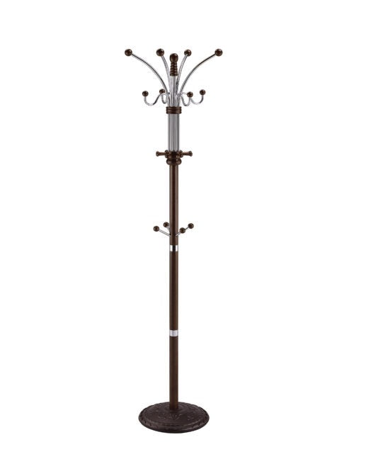 73"H Metal/Wood Coat Rack Espresso