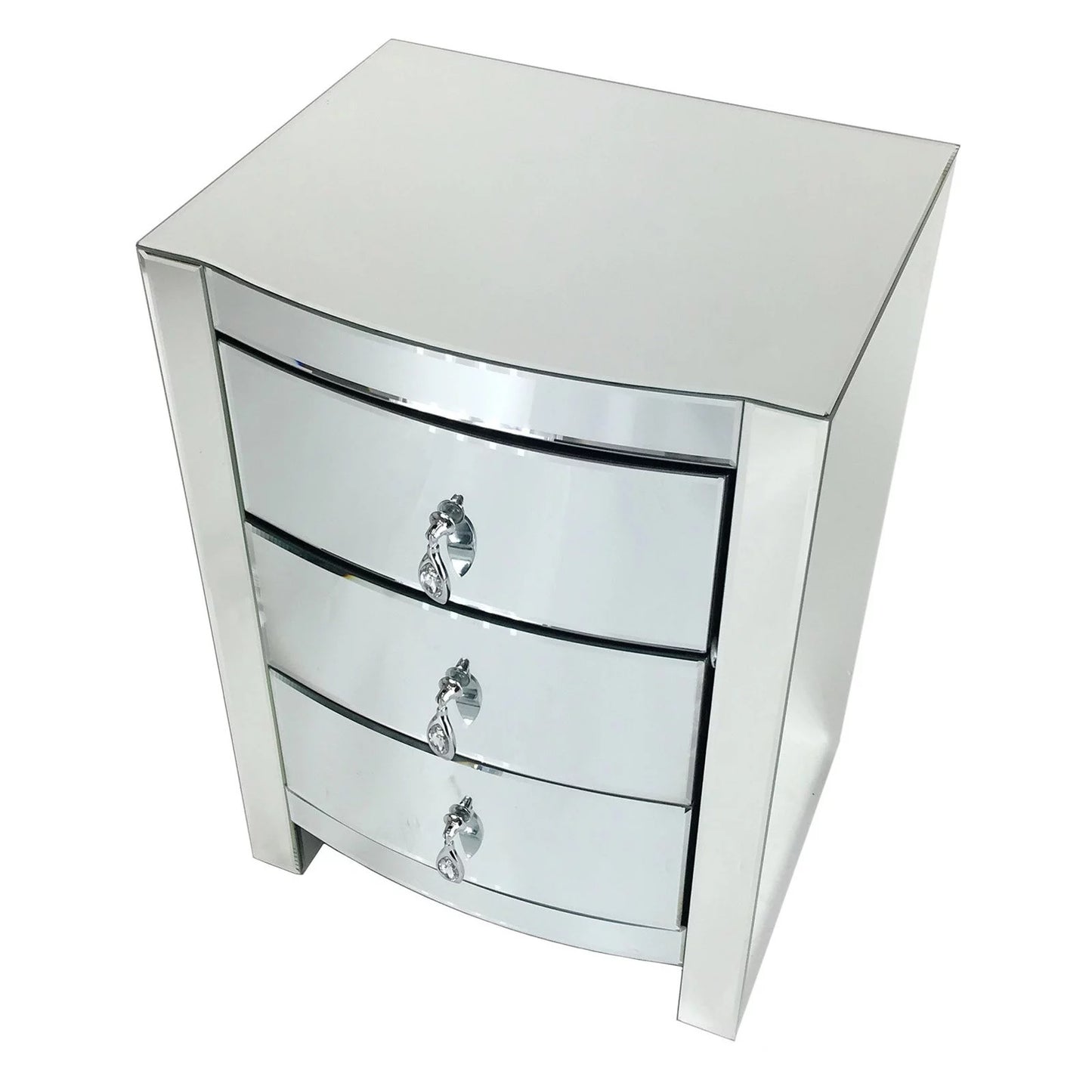 Hot Curved Mirror Chest Of 3 Drawers