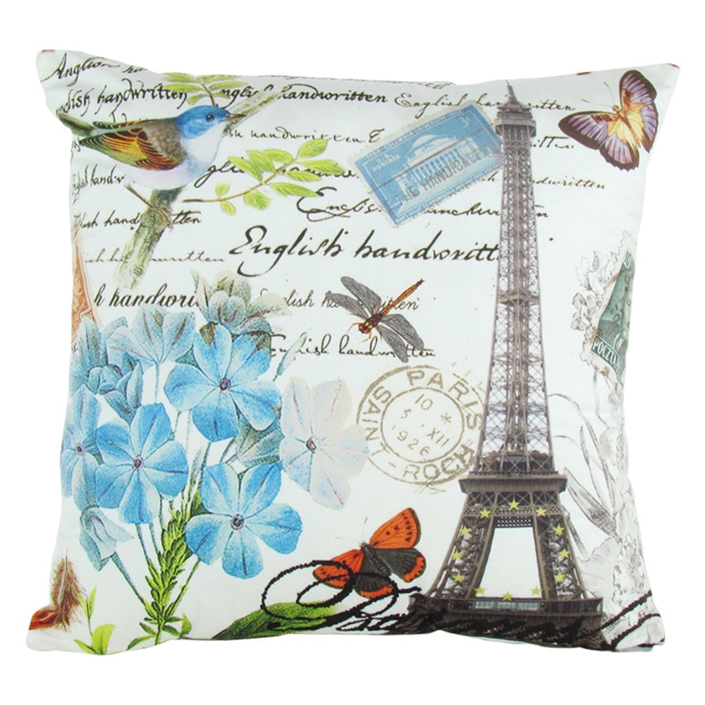 Printed Postcard Decorative Pillow  17"X17"