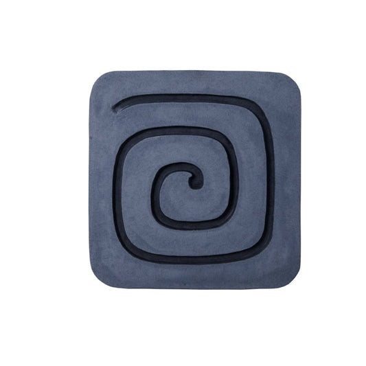 Sandstone Wall Decor With Square Spiral Design Gray And Black