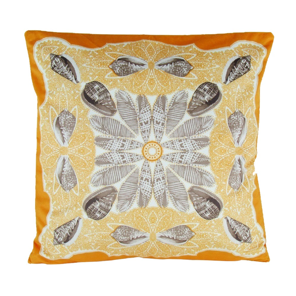 Seashell Printed Decorative Pillow  17"X17"