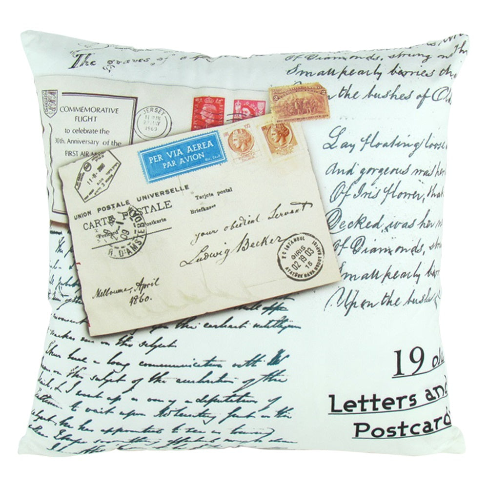 Printed Postcard Decorative Pillow 17"X17"