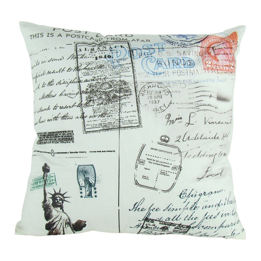 Printed Postcard Decorative Pillow 17"X17"