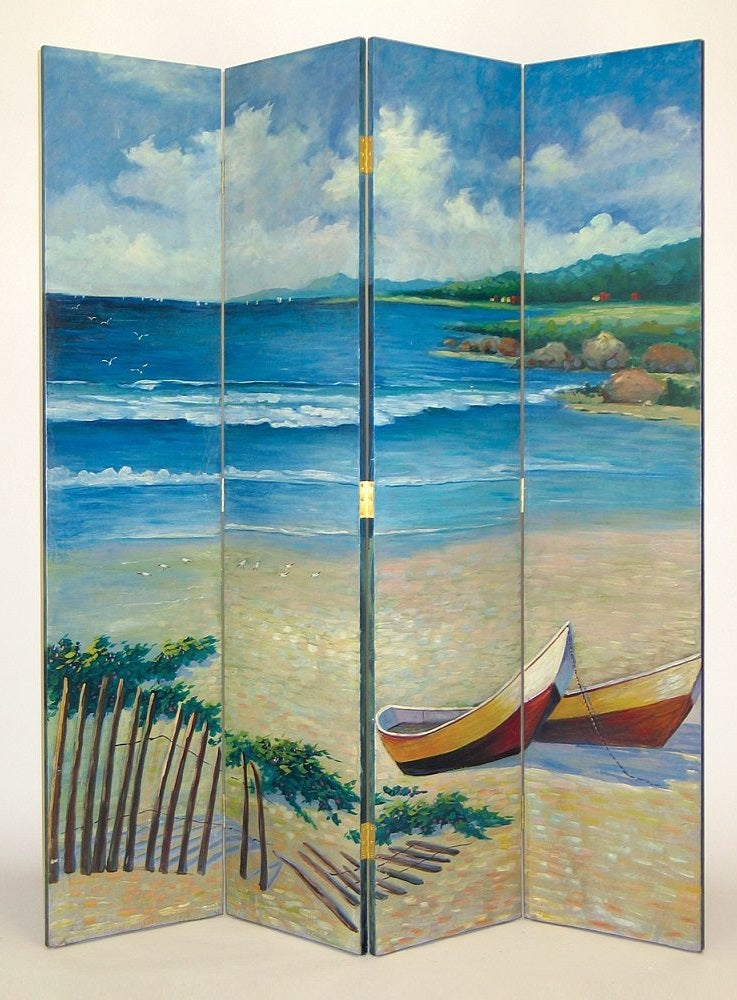 Hand Painted The Beach Room Divider-zoom-