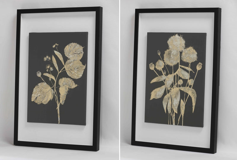 Gold Botanical Floral Framed Wall Art-zoom-