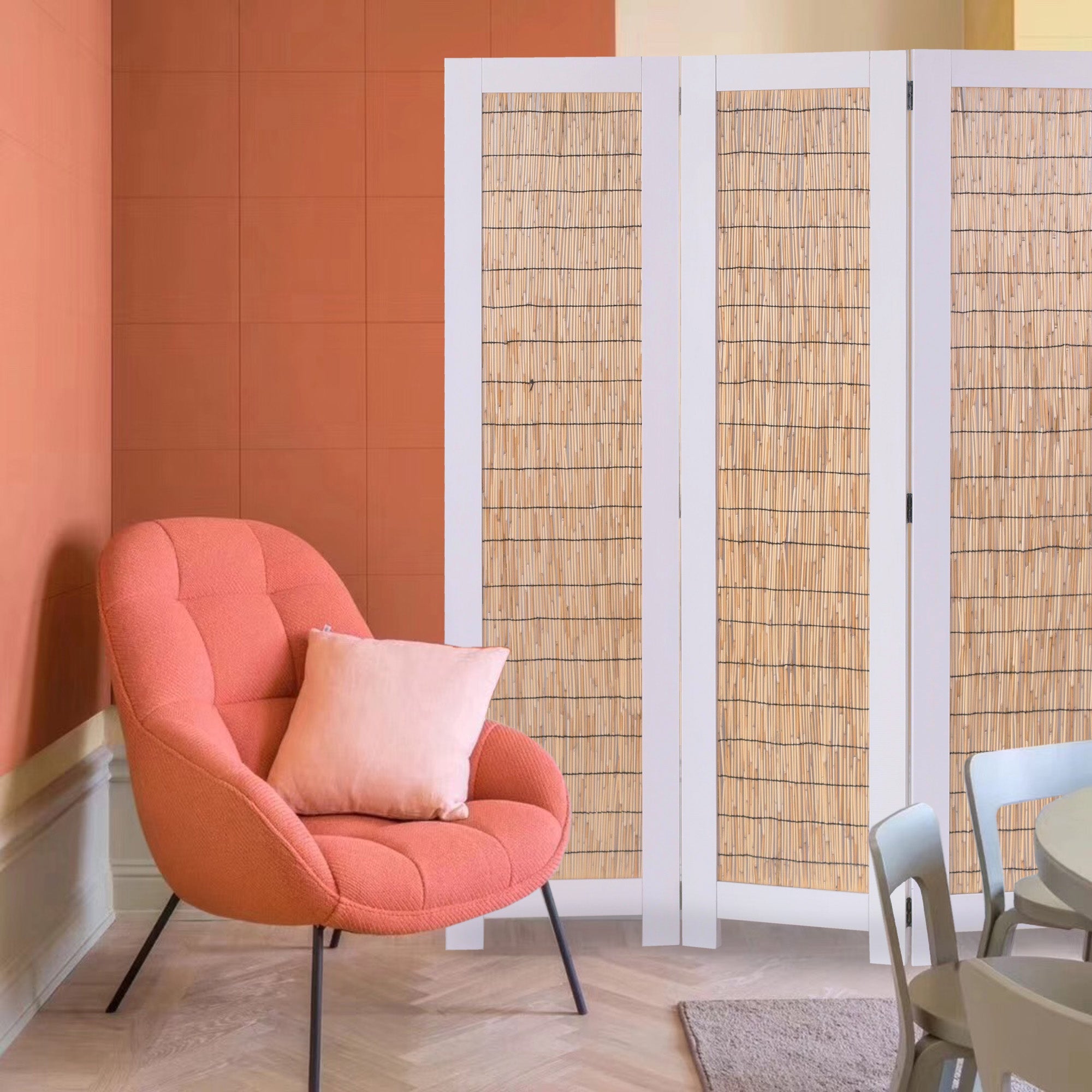 Screen Gems White Wicker Screen-zoom-1