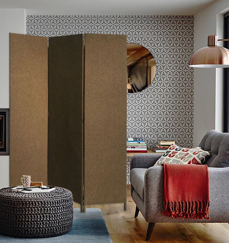 Screen Gems Fabric Soho Screen 3-Panel Brown-zoom-