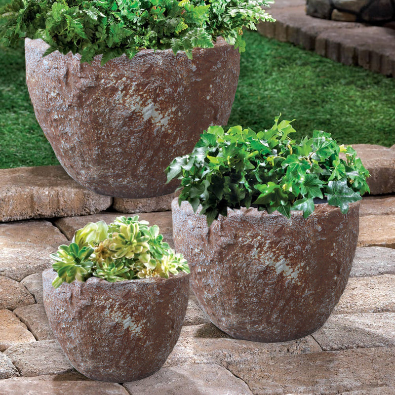 Rocky Round Tall Planter 3/Set-zoom-
