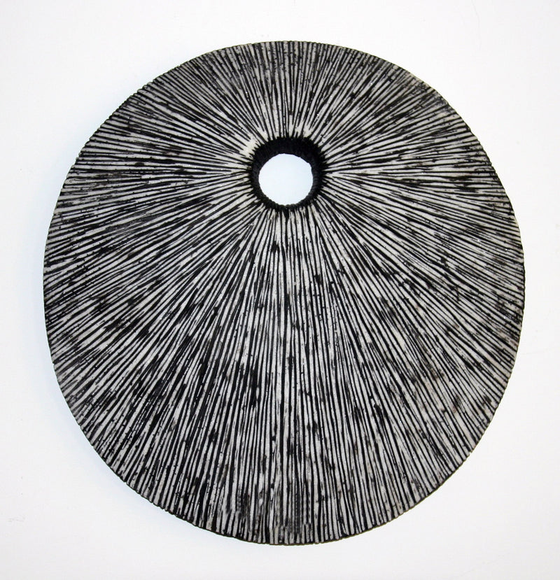 Sandstone Ribbed Round Wall Art-zoom-