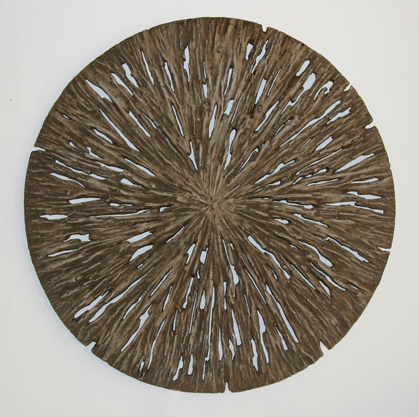 Round Wall Decor, Rotten Wood Finish 14 X 2