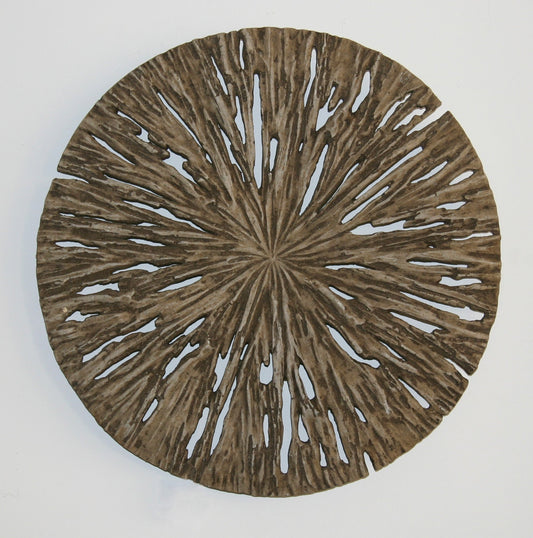 Round Wall Decor, Rotten Wood Finish 19" X 2"