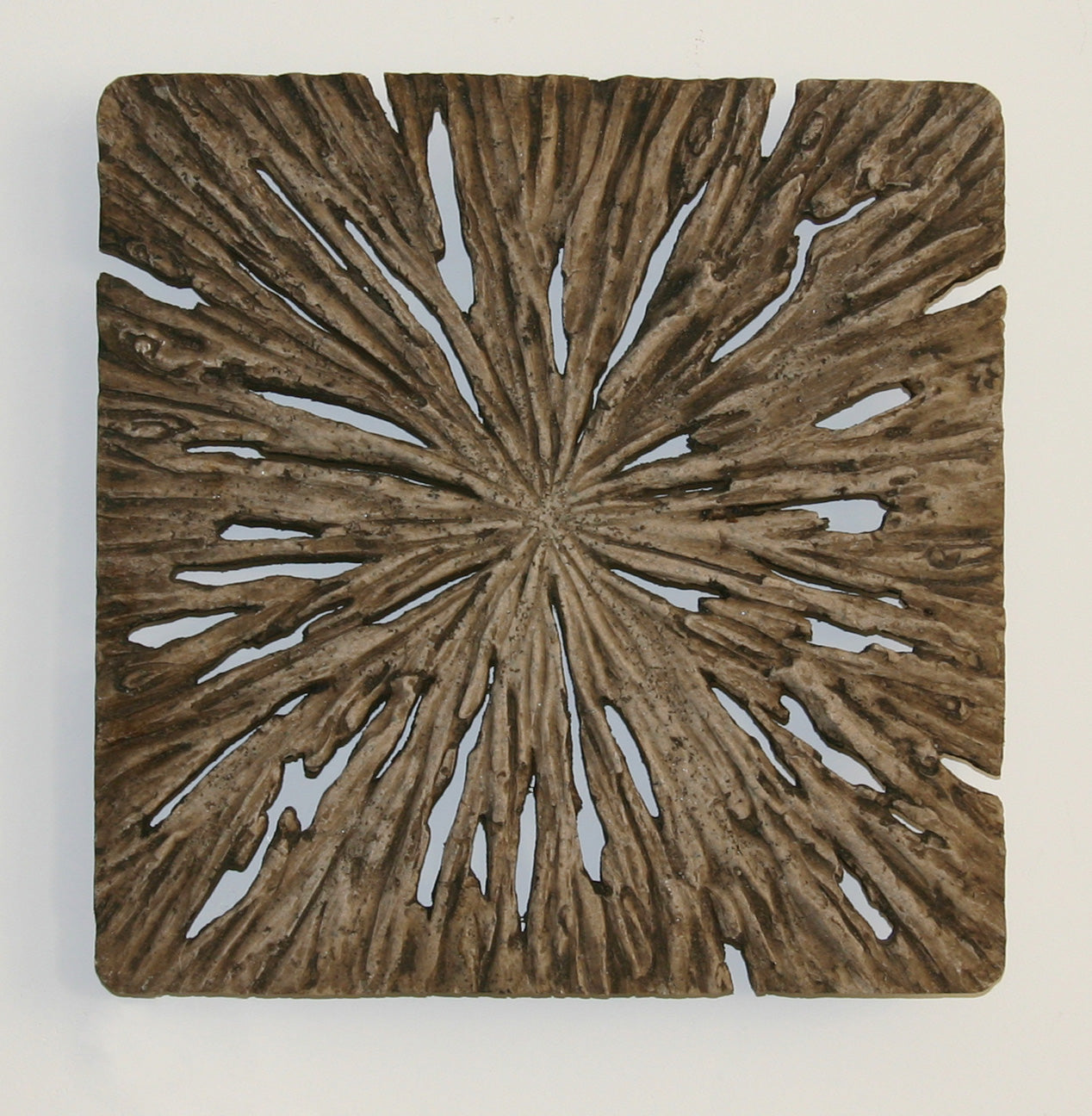 Square Wall Decor, Rotten Wood Finish 14" X 14" X 2"-zoom-1