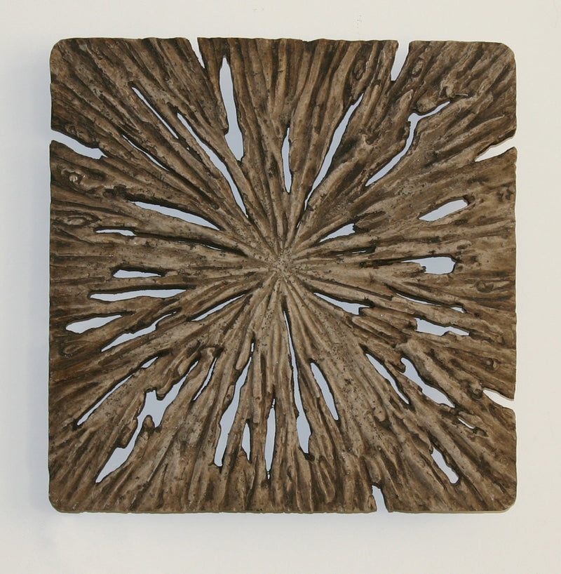Square Wall Decor, Rotten Wood Finish 14" X 14" X 2"-zoom-