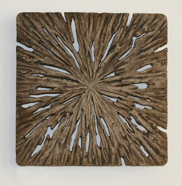 Square Wall Decor, Rotten Wood Finish 14 X 14 X 2