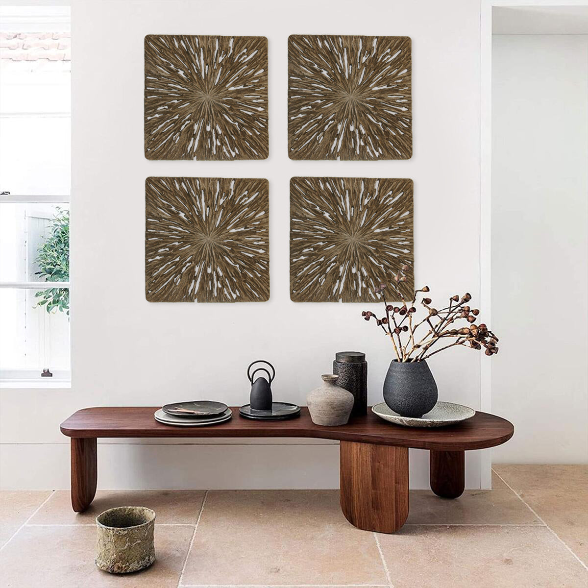 Square Wall Decor, Rotten Wood Finish-zoom-1