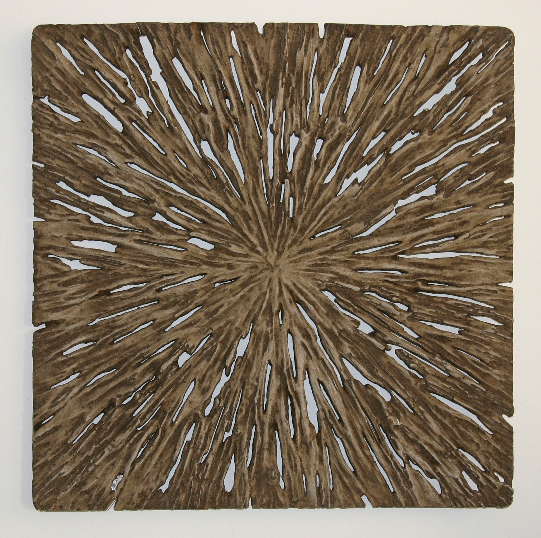 Square Wall Decor, Rotten Wood Finish 26" X 26" X 2"-zoom-1