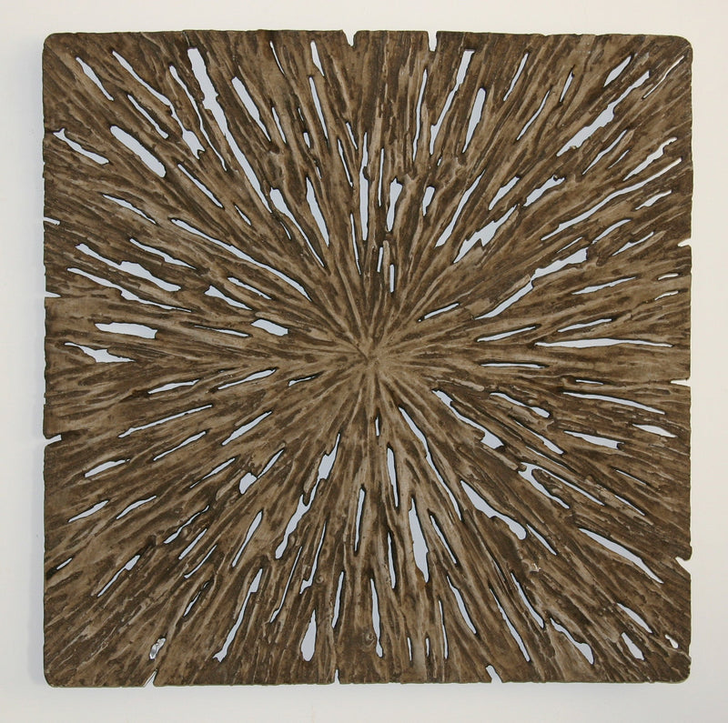 Square Wall Decor, Rotten Wood Finish 26" X 26" X 2"-zoom-