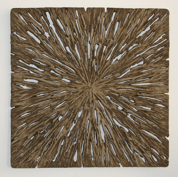 Square Wall Decor, Rotten Wood Finish 26 X 26 X 2