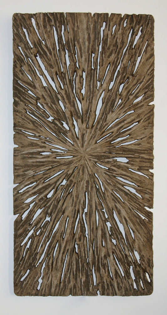 Long Square Wall Decor, Rotten Wood Finish, 16" X 32" X 2"