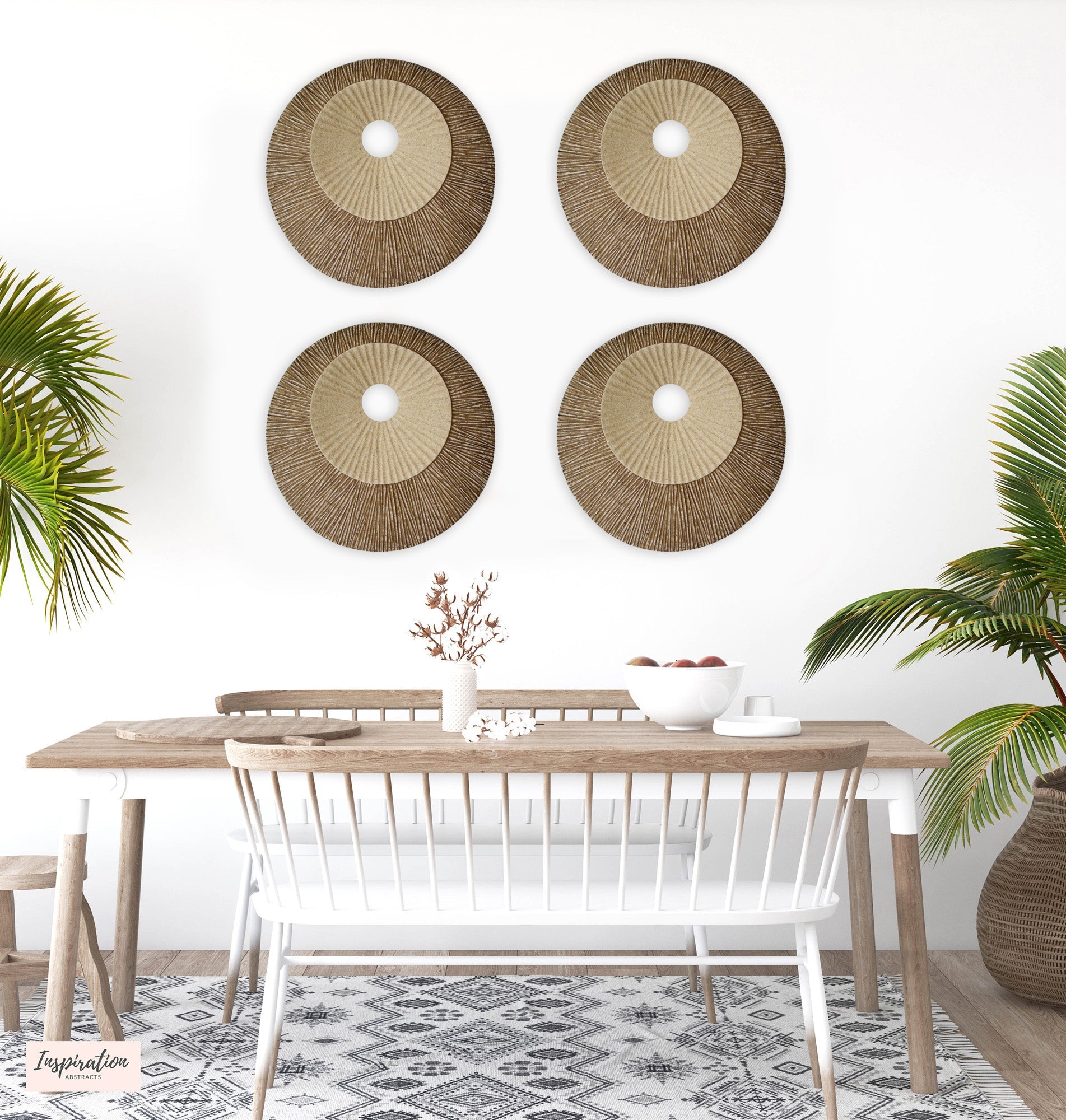 Round Double Layer Ribbed Wall Plaque 14" X 2"-zoom-1