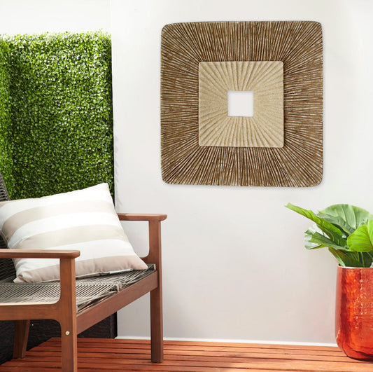 Square Double Layer Ribbed Wall Plaque 26" X 2"