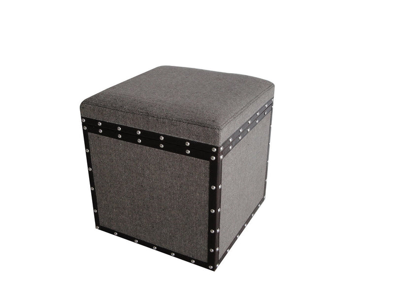 Mandalay Square Tweed Storage Stool-zoom-