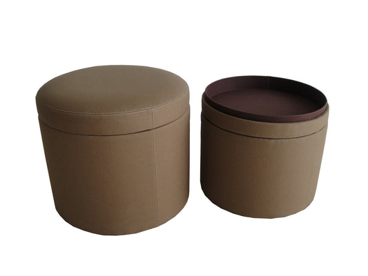 Valencia Canvas Round Storage Ottoman