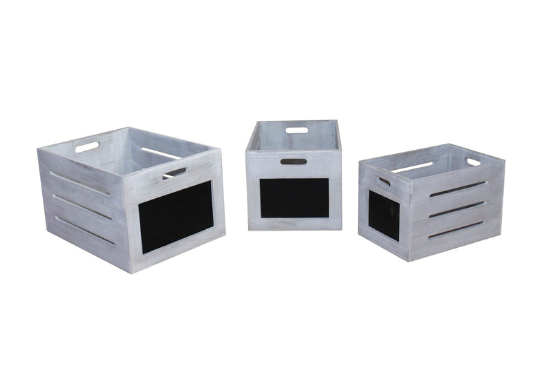 S/3 Storage Box With Chalkboard Grey-zoom-