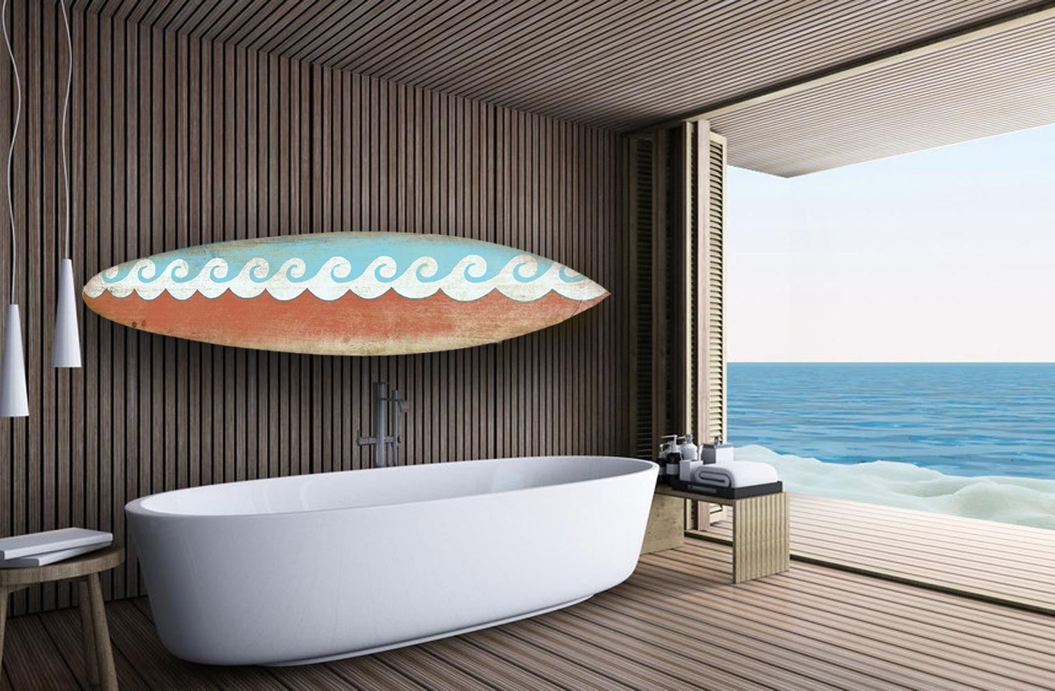 Screen Gems Life's a Wave Surfboard Wall Art-zoom-1