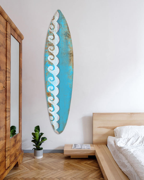 Screen Gems Aqua Surfboard Wall Art