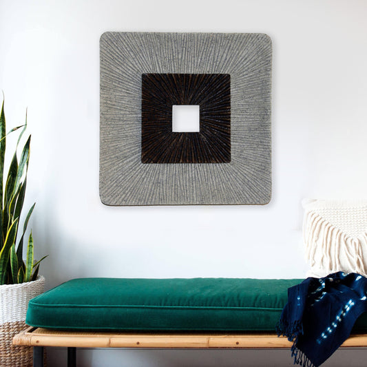 Square Wall Art, Ribbed Finish 26" X 3"